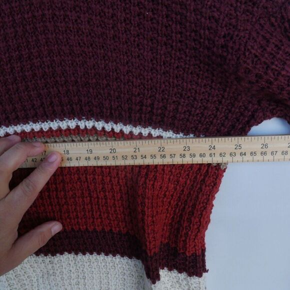 Rue+ Womens Size 2X Knit Cropped Sweater Wine Brown Beige - Picture 8 of 10